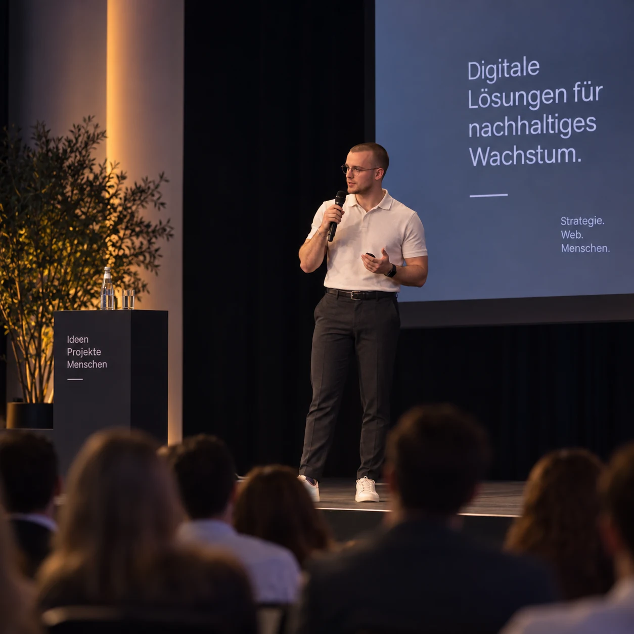 Benedikt Graf hält Vortrag zu digitalen Lösungen für nachhaltiges Wachstum